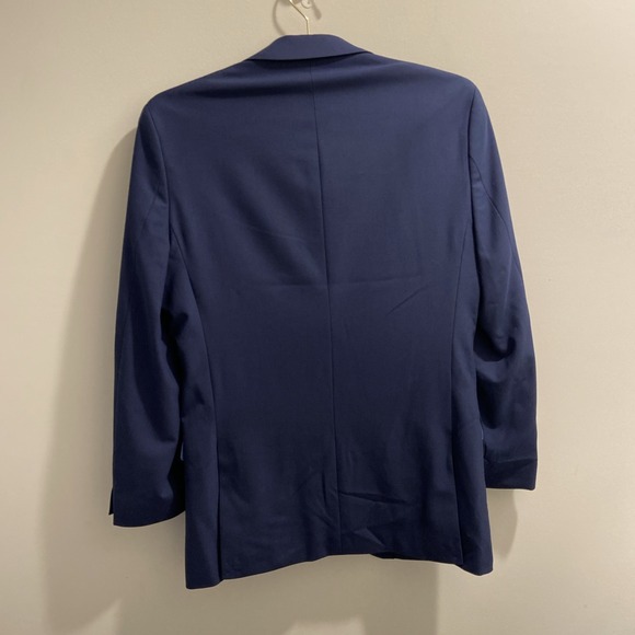 EGARA mens solid navy blue sport coat suit jacket blazer SLIM FIT 40 Long - Picture 2 of 9